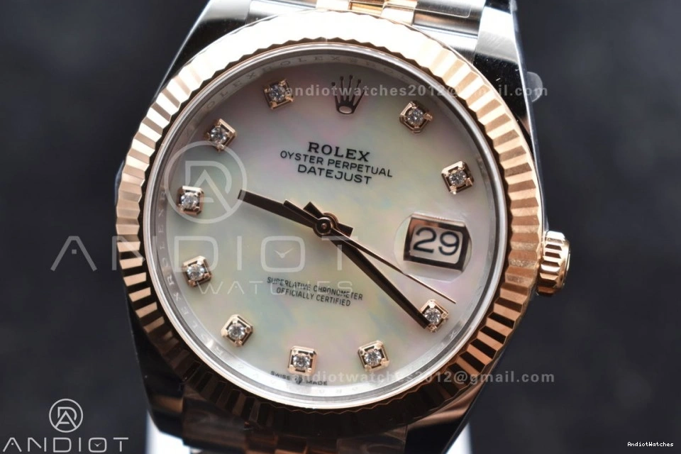 Steel Diamonds on MOP 655 904L White Clean Bracelet Dial 126333 Best EasyMatch RG Jubilee 1:1 DateJust SS Edition VR 41 0208